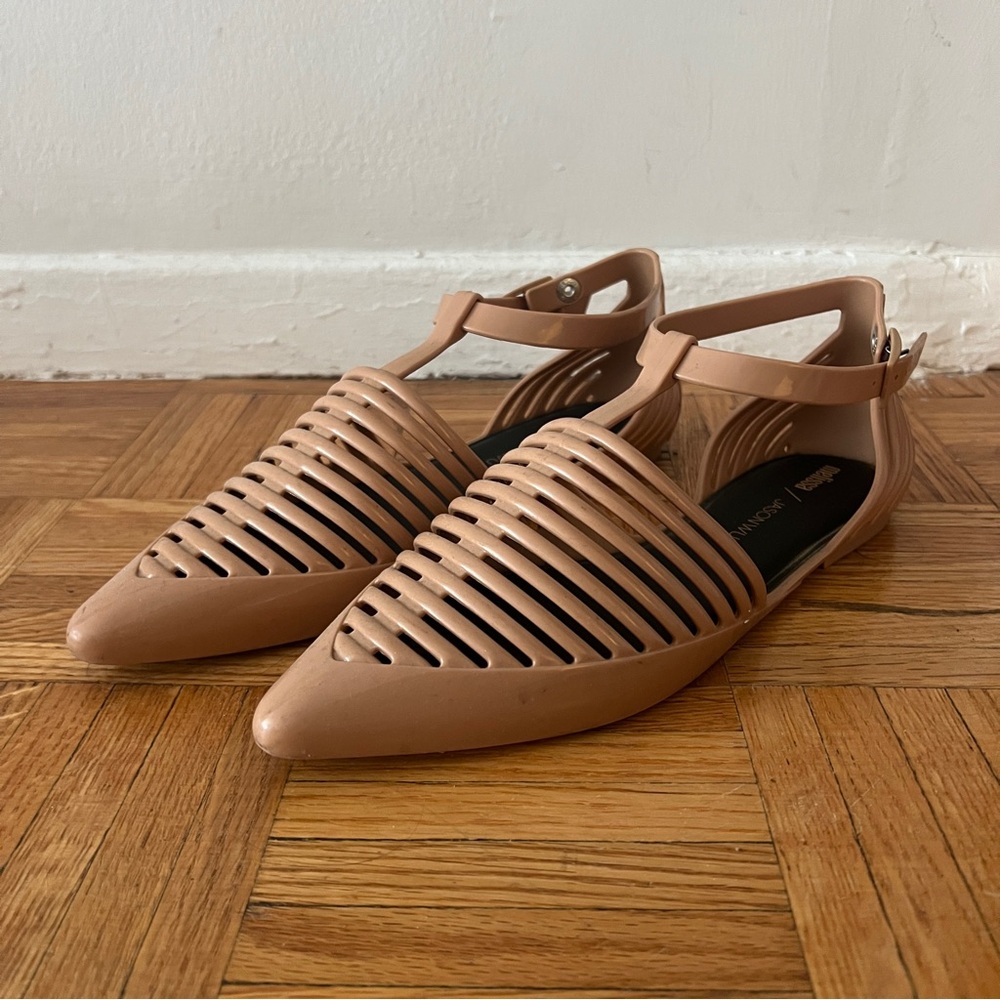 Melissa x Jason Wu Pointy Toe Nude Jelly with Ankle Strap